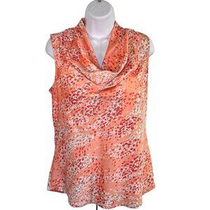 Apt.9 Women's M Tank Sleeveless Cowl Neck Silky Spring Abstract Spotted Print